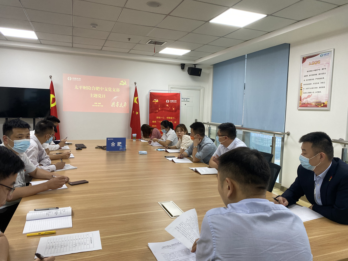 太平财险合肥中支党支部组织召开主题党日活动