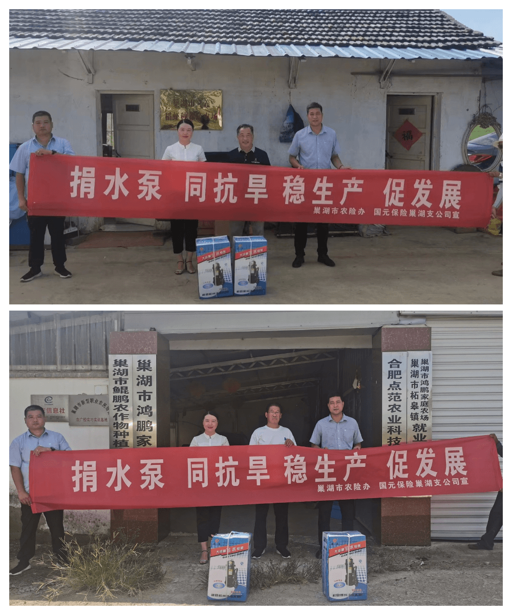 免费送水泵 温暖农户心︱国元保险巢湖支公司送水泵到田间地头